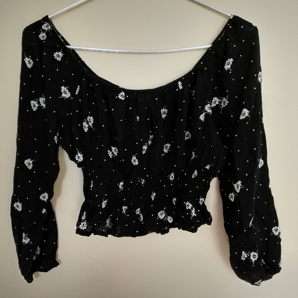 Cropped Off-The-Shoulder Shirt